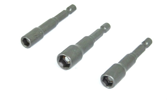 3 pc Magnetic Nut Driver Bit Setter 1/4" Hex Shank Quick Change 1/4 3/8 5/16 set