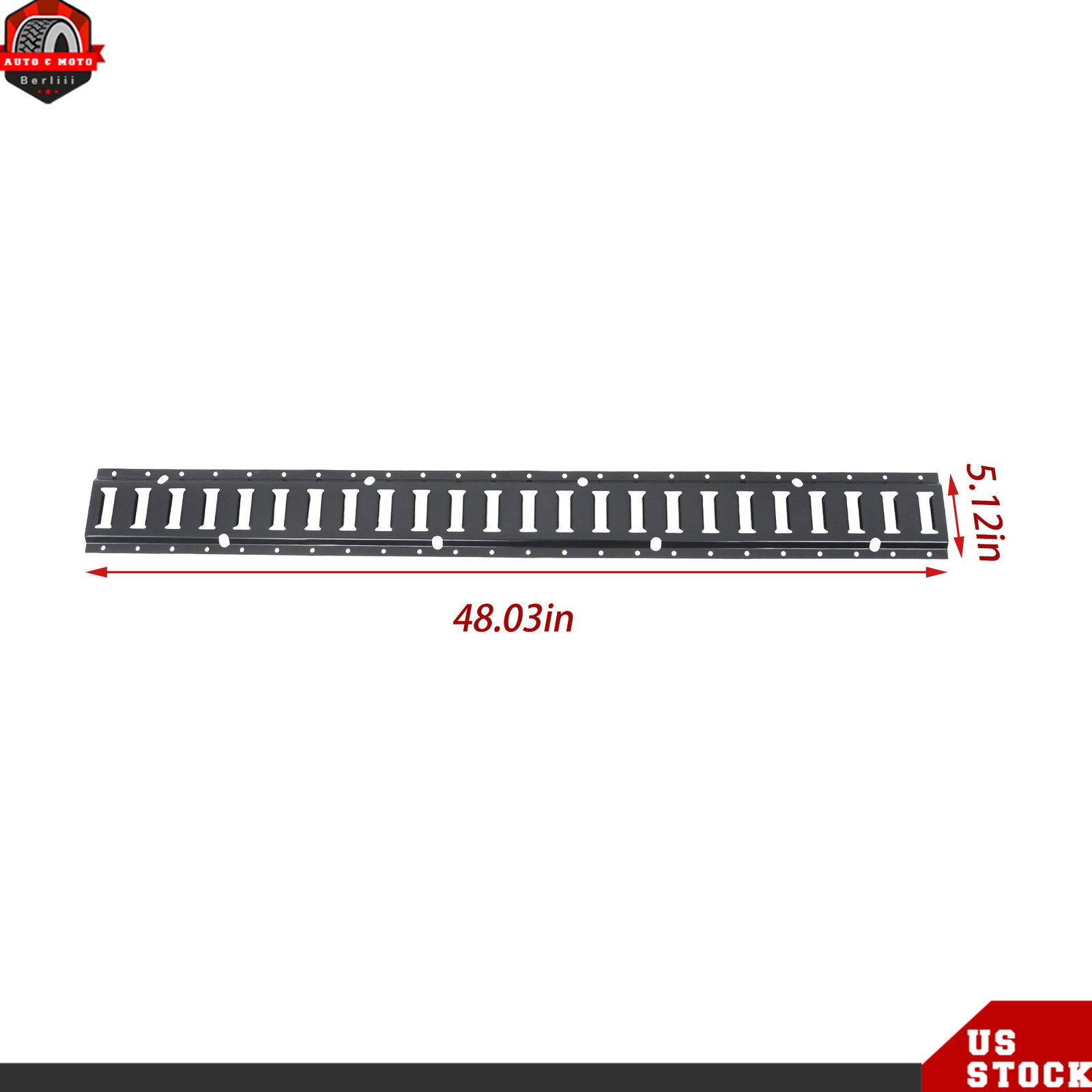 Black For Trailers 4-Piece Set Universal Fitment 4' E Track Tie Down Rail Kit