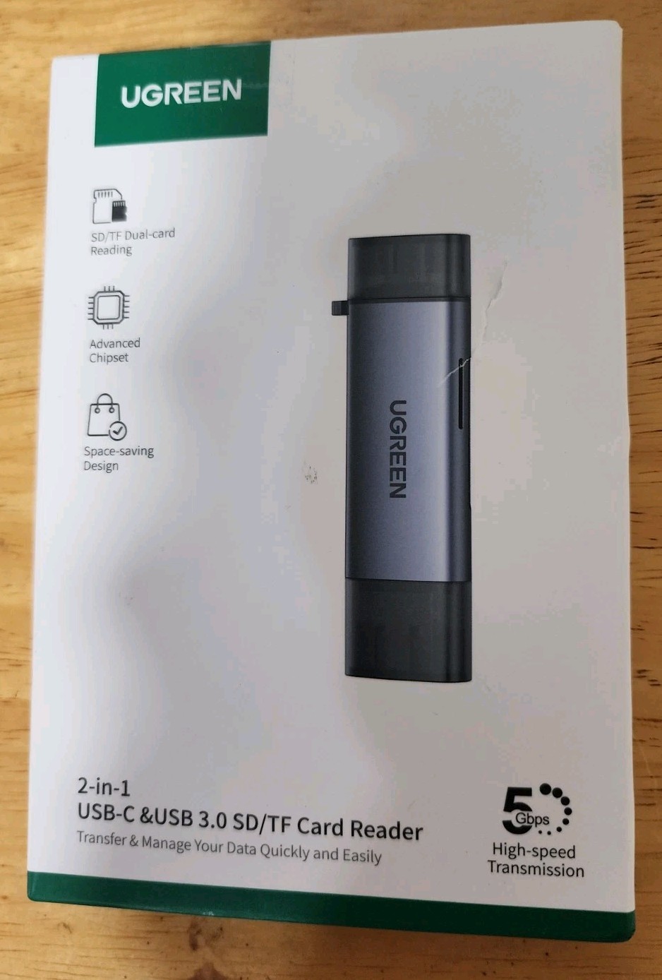 UGREEN Card Reader USB 3.0 Type-C to SD TF 2 in 1 Card Adapter For Laptop Phone