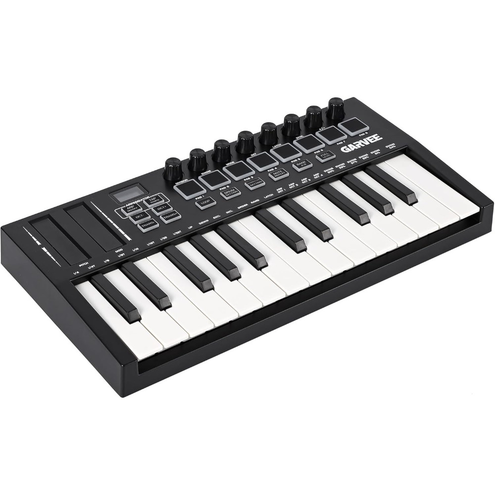 25-Key Professional MIDI Keyboard Half-Weight, 8 Backlit Pads & Knobs, Bluetooth