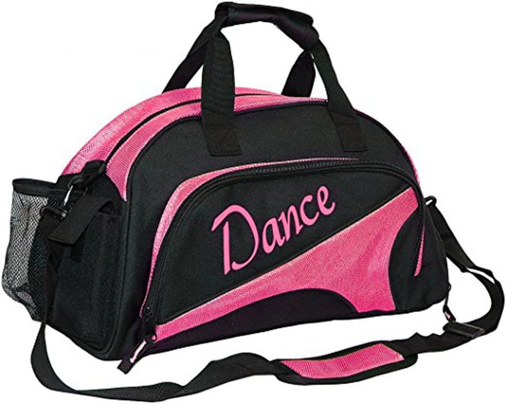 Women'S Nylon Dance Sport Duffel Girl'S Gym Bag (Rose) Medium