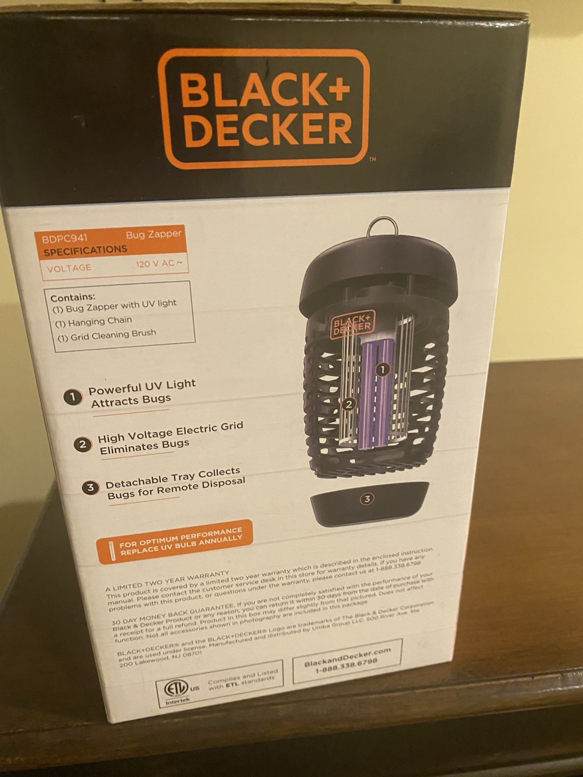 BLACK + DECKER UV Bug Zapper BDPC941 Insect Pest Control Mosquito/Fly Repel/Trap
