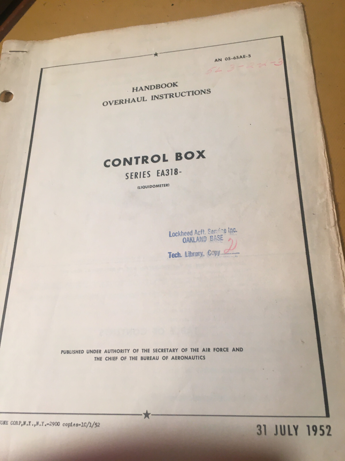 Liquidometer Control Box EA318 Overhaul Handbook  EA-318