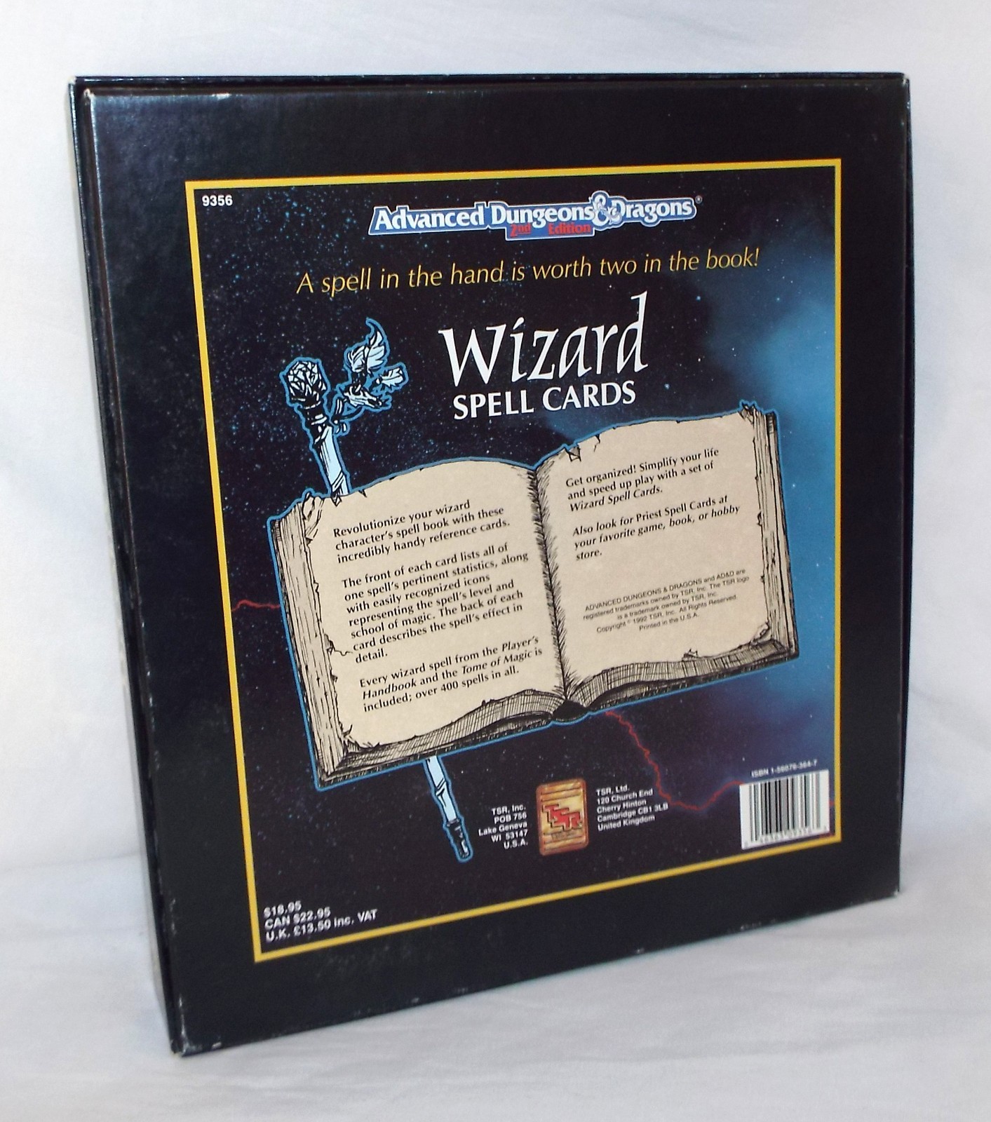 Dungeons & Dragons Wizard Spell Cards Box Set TSR 9356 2nd Edition COMPLETE