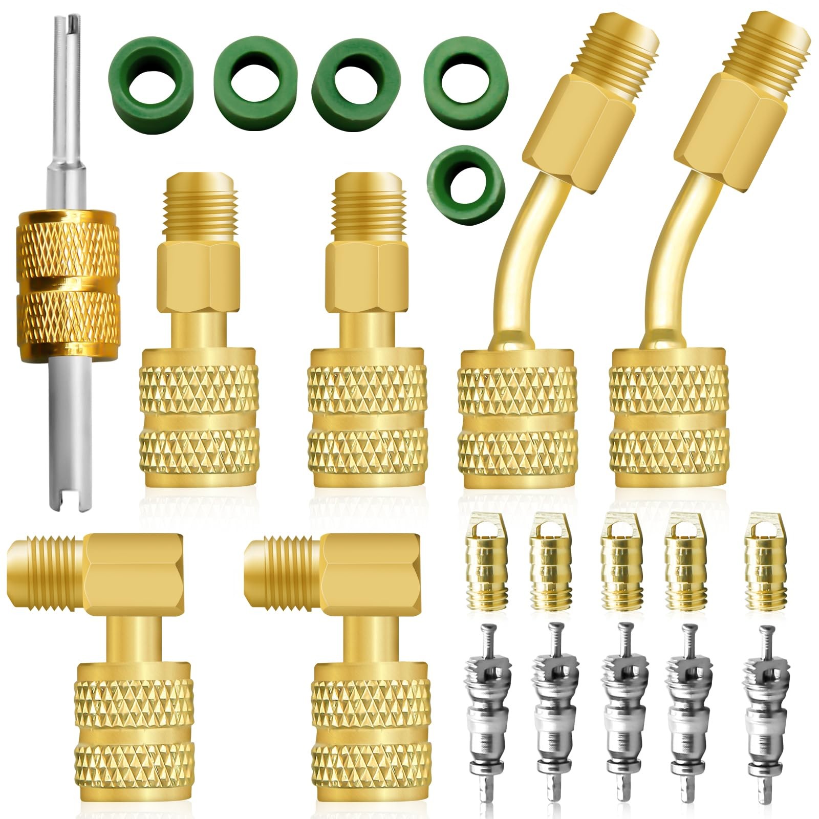 R410A Adapter Kit, Mini Split Adapter 5/16 to 1/4 Coupler R410A Refrigerant H...