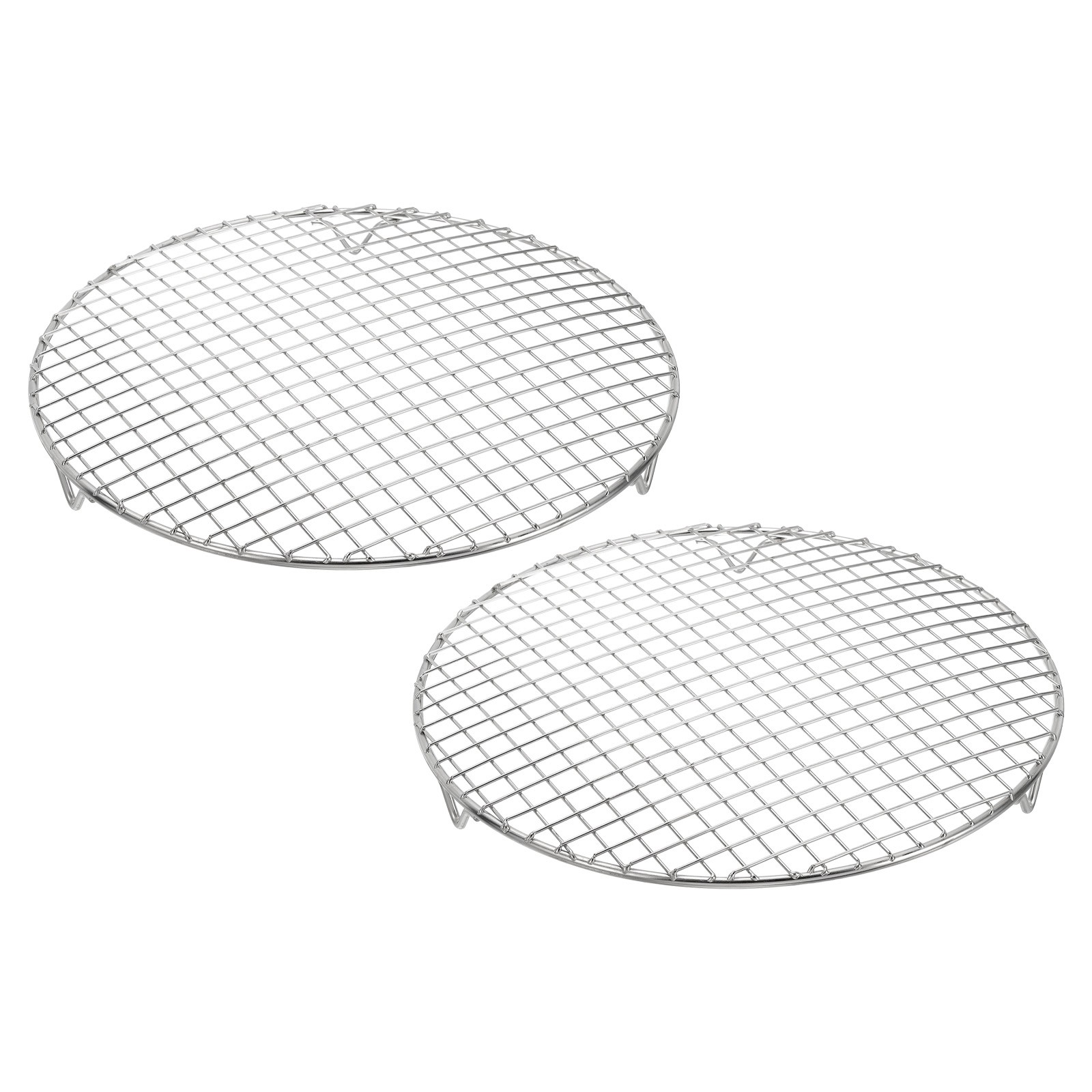 2 Pcs Round Cooking Rack with Legs, Dia 11.6 Inch Barbecue Grill, Silver