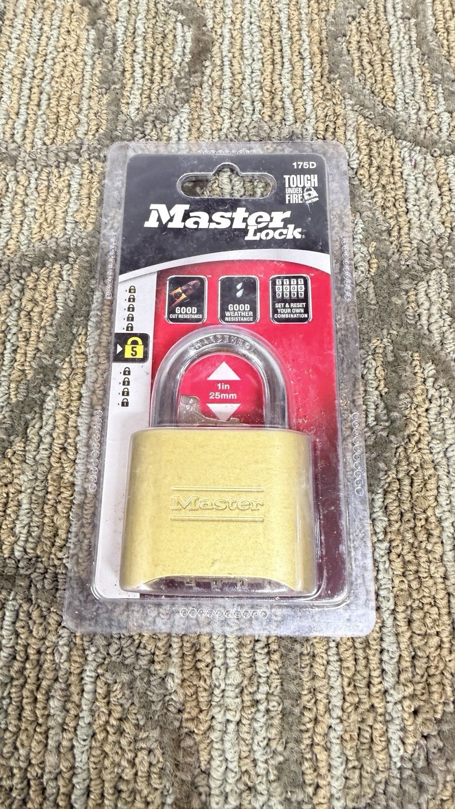 NEW - Master Lock Steel Resettable Double Locking Combination Padlock, 175D