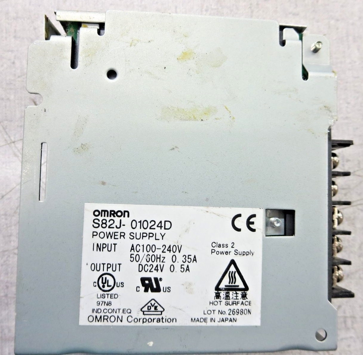 Omron S82J-01024D DC24V 0.5A Power Supply