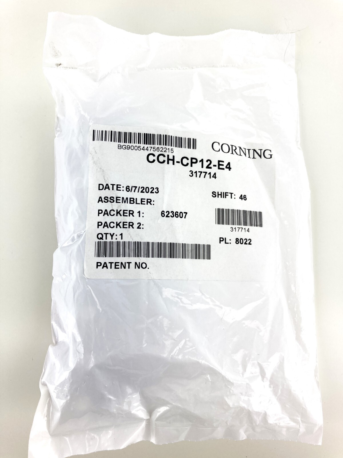 Corning CCH-CP12-E4 Panel LC Multimode/MM, Duplex, 12 Fiber OM3/OM4, 50 um, New!