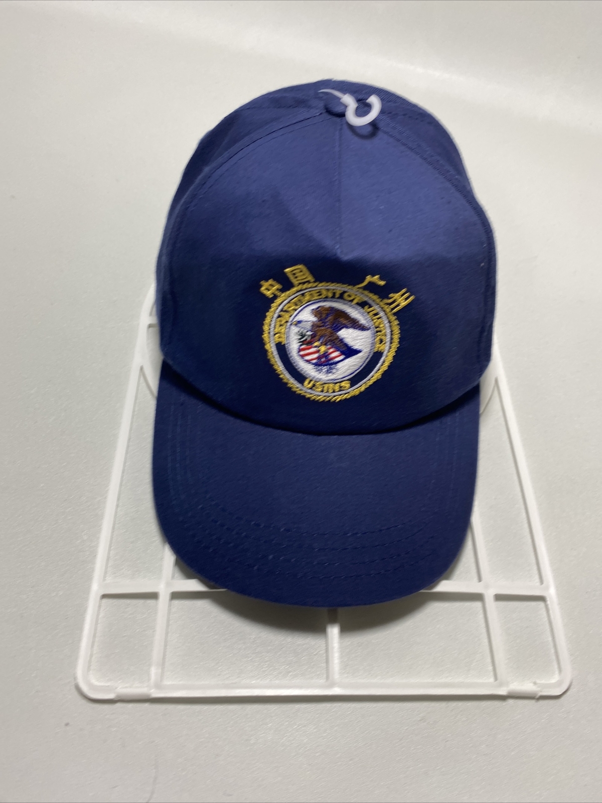 DOJ USINS Immigration Department of Justice Vintage Cap Hat EMBROIDERED Blue