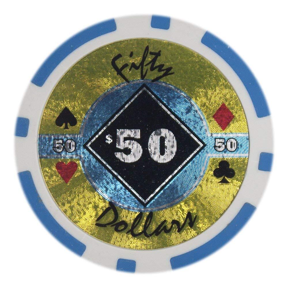 Black Diamond Holo Inlay 14-Gram Poker Chips (25-Pack) - Clay Composite  BRY000