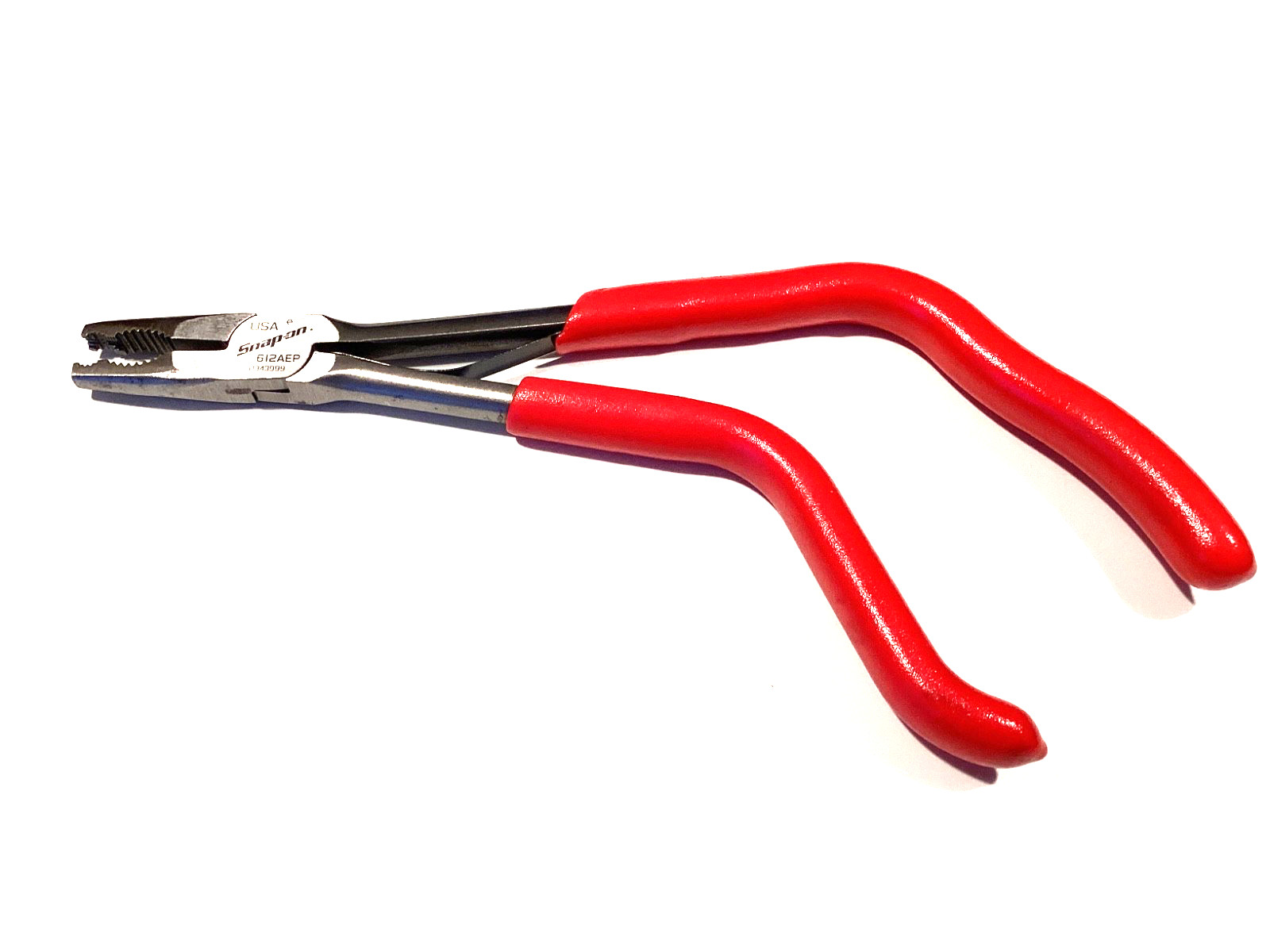 Snap on 612AEP RED Soft Grip Spring Loaded Pistol Grip Needle Nose Pliers NICE