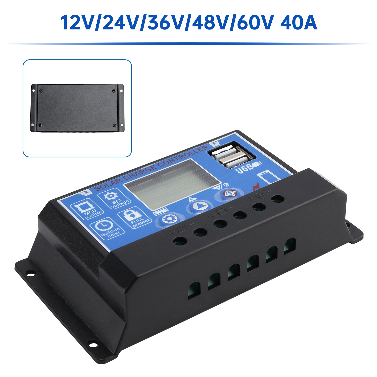 40A PWM Solar Controller Display Current Solar Street Light Controller 0V Start