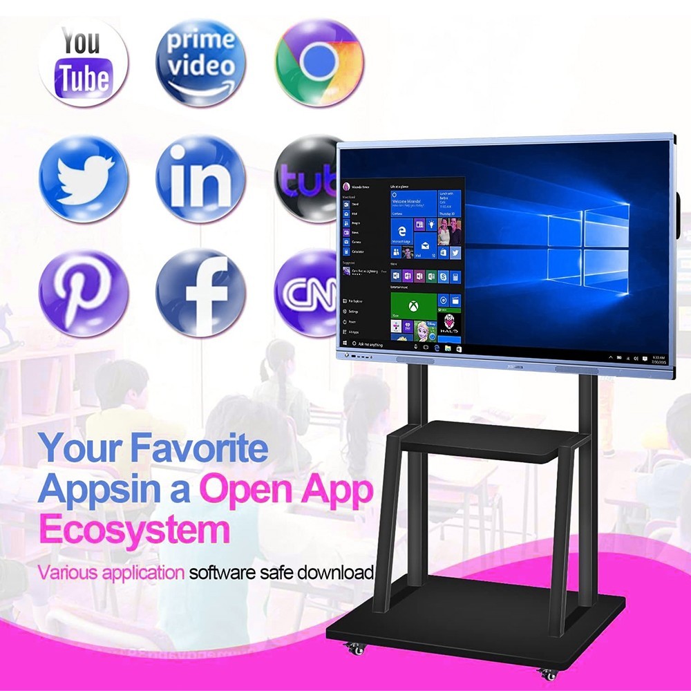 JYXCN Smart Board 55 4K Touch Screen Interactive Whiteboard Dual OS