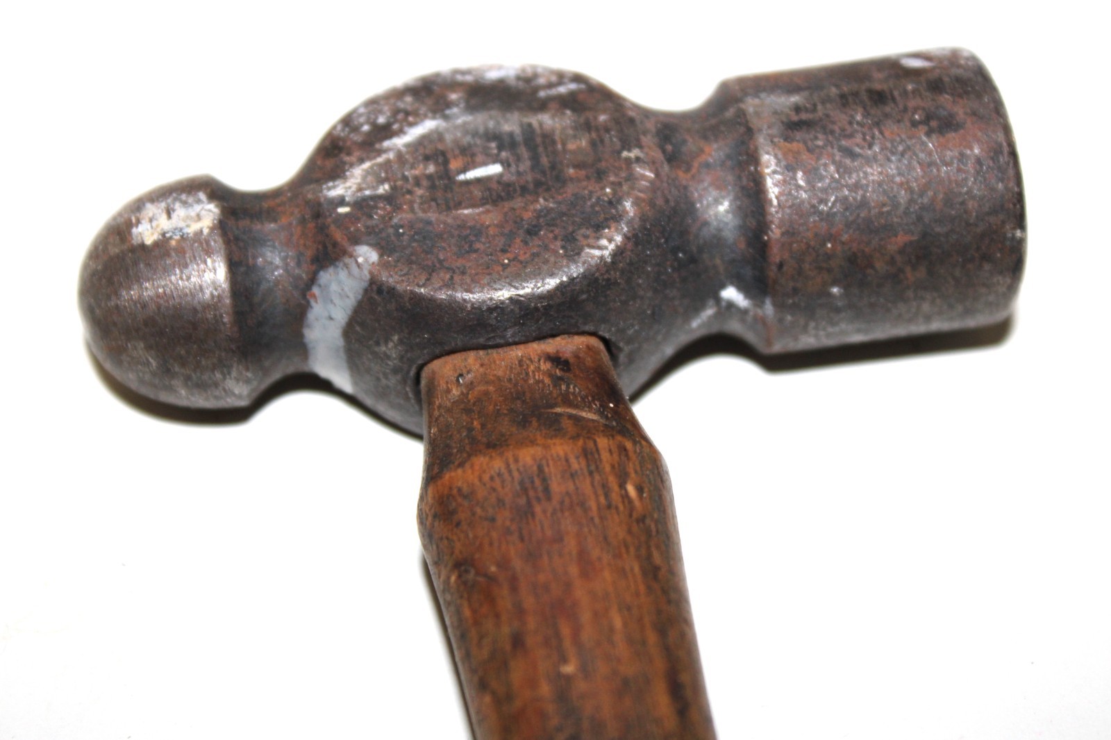Antique Ball Peen Hammer Oak Wood Handle 11 inches 1.4 pounds