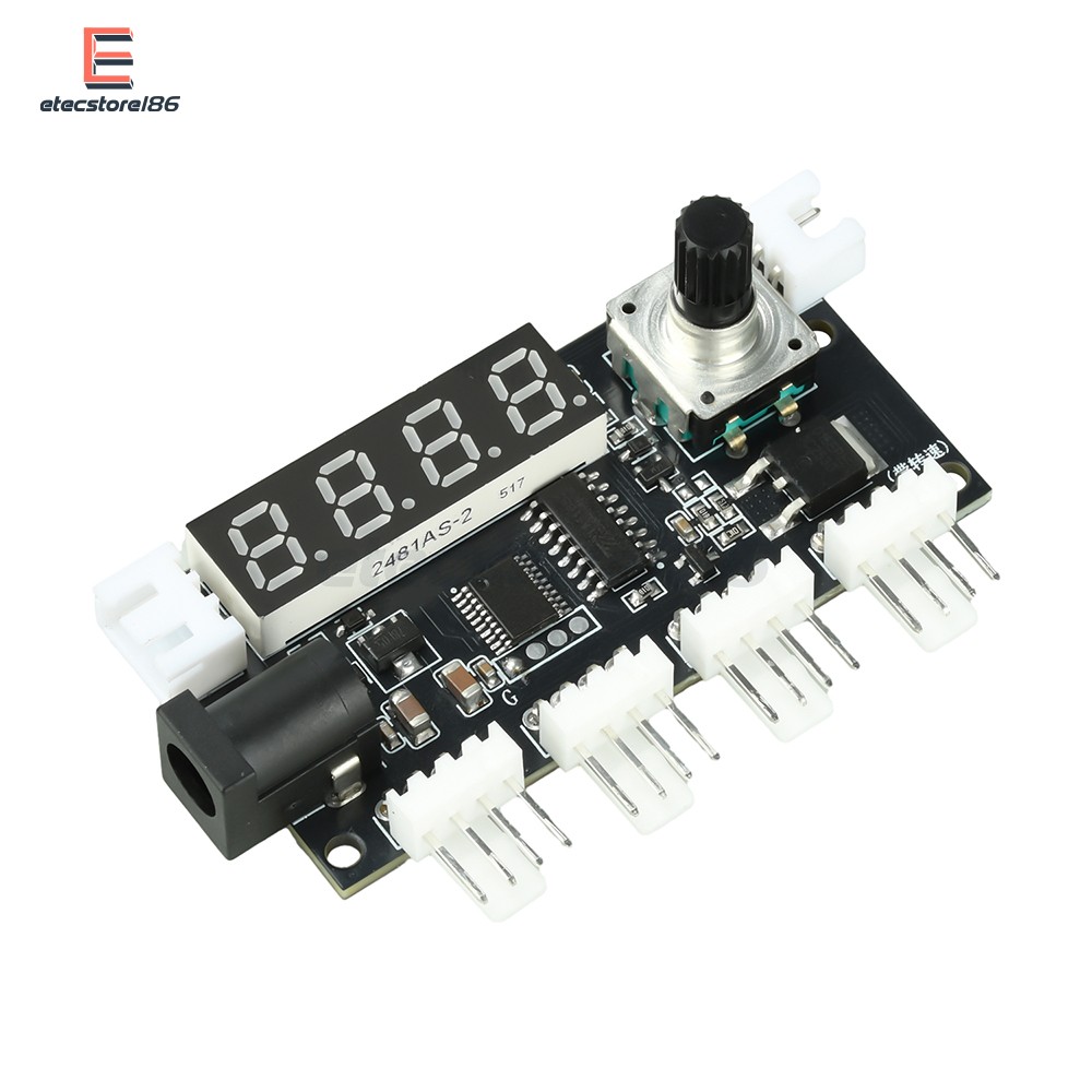 DC 5-24V 5A 4-way PWM Fan Speed Control Intelligent Temperature Control Module