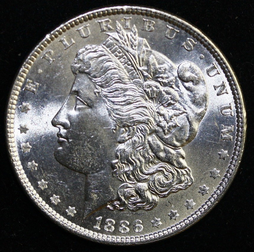 1886 $1 Morgan Silver Dollar   BU Uncirculated  #A11