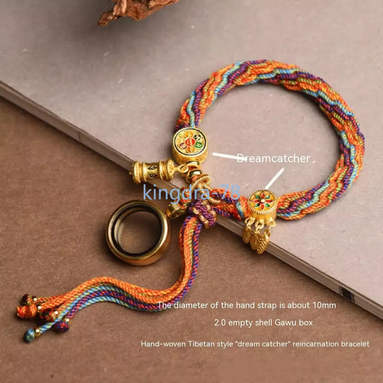 Tibetan Style Rope Hand Braided Colorful Rope Bracelet Thangka God of Wealth