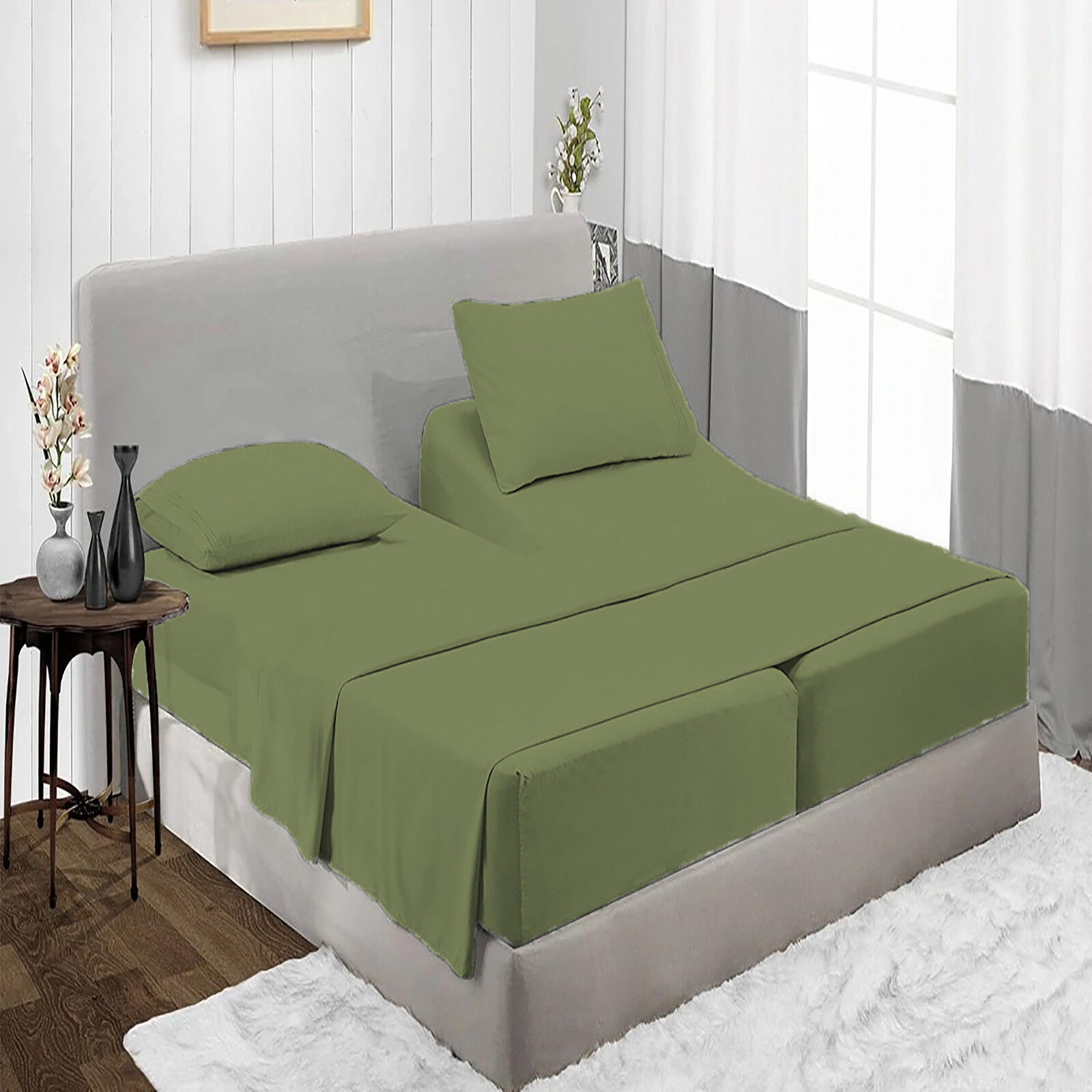 1000 Thread Count 100% Cotton Select Bedding Item US Sizes Moss Pattern