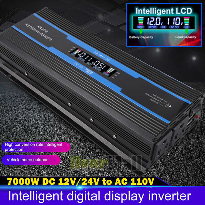 Convertidor 7000W De DC 12V A 110V AC Con USB Para Carro Auto Inversor Corriente