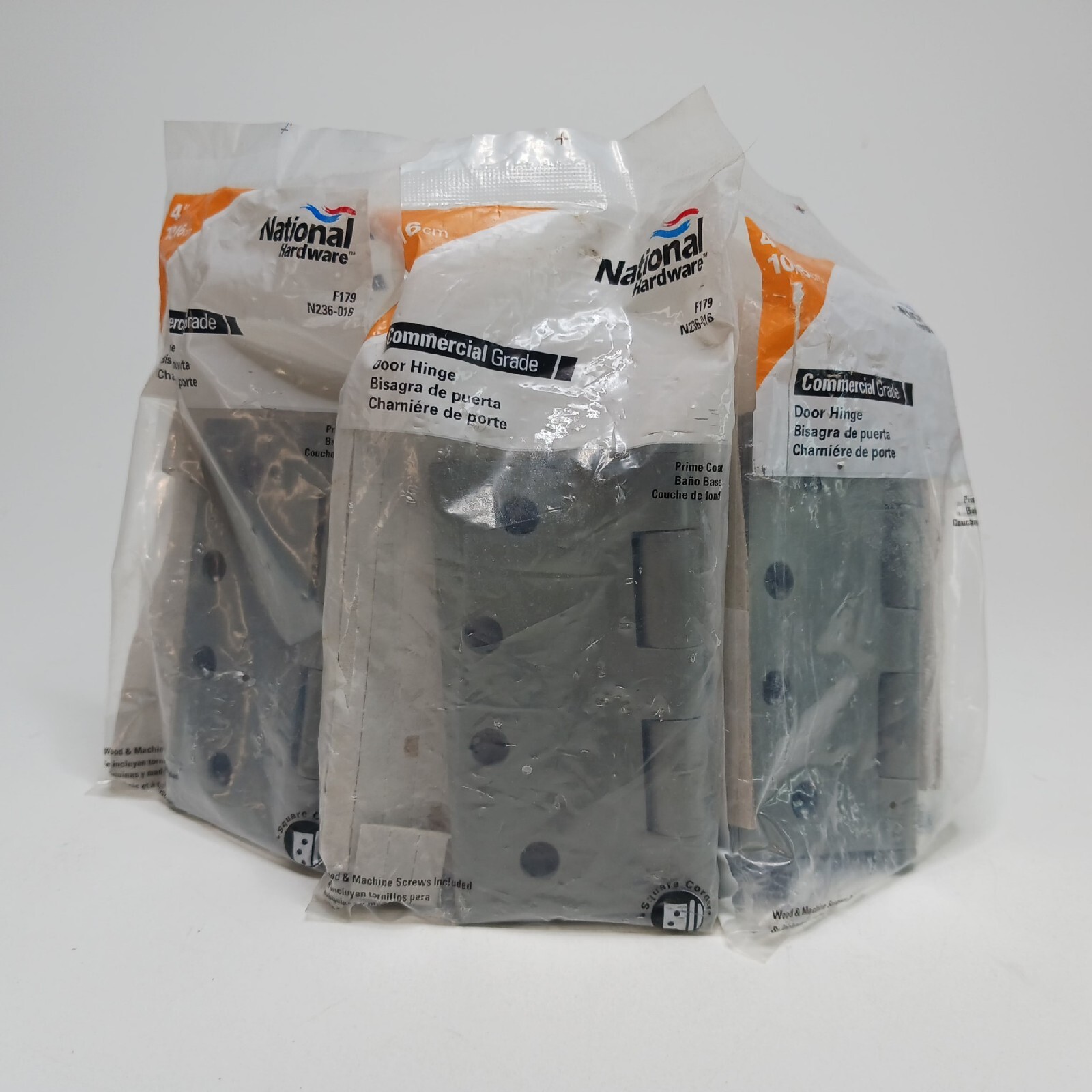 4" Commercial Grade Door Hinge 3-Pack (N236-016) Steel/Prime Coated