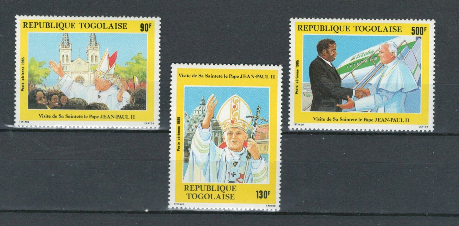 TOGO PAPAL VISIT POPE Religion COMMEMORATIVE MNH SET STAMPS LOT (POP 115)