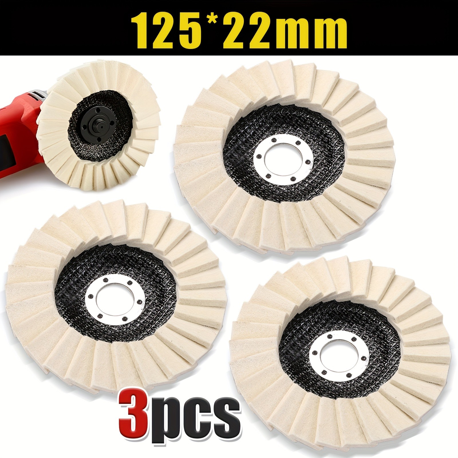 5" Wool Felt Flap Disc Metal Working Polishing Buffing Wheel for Grinder 2026