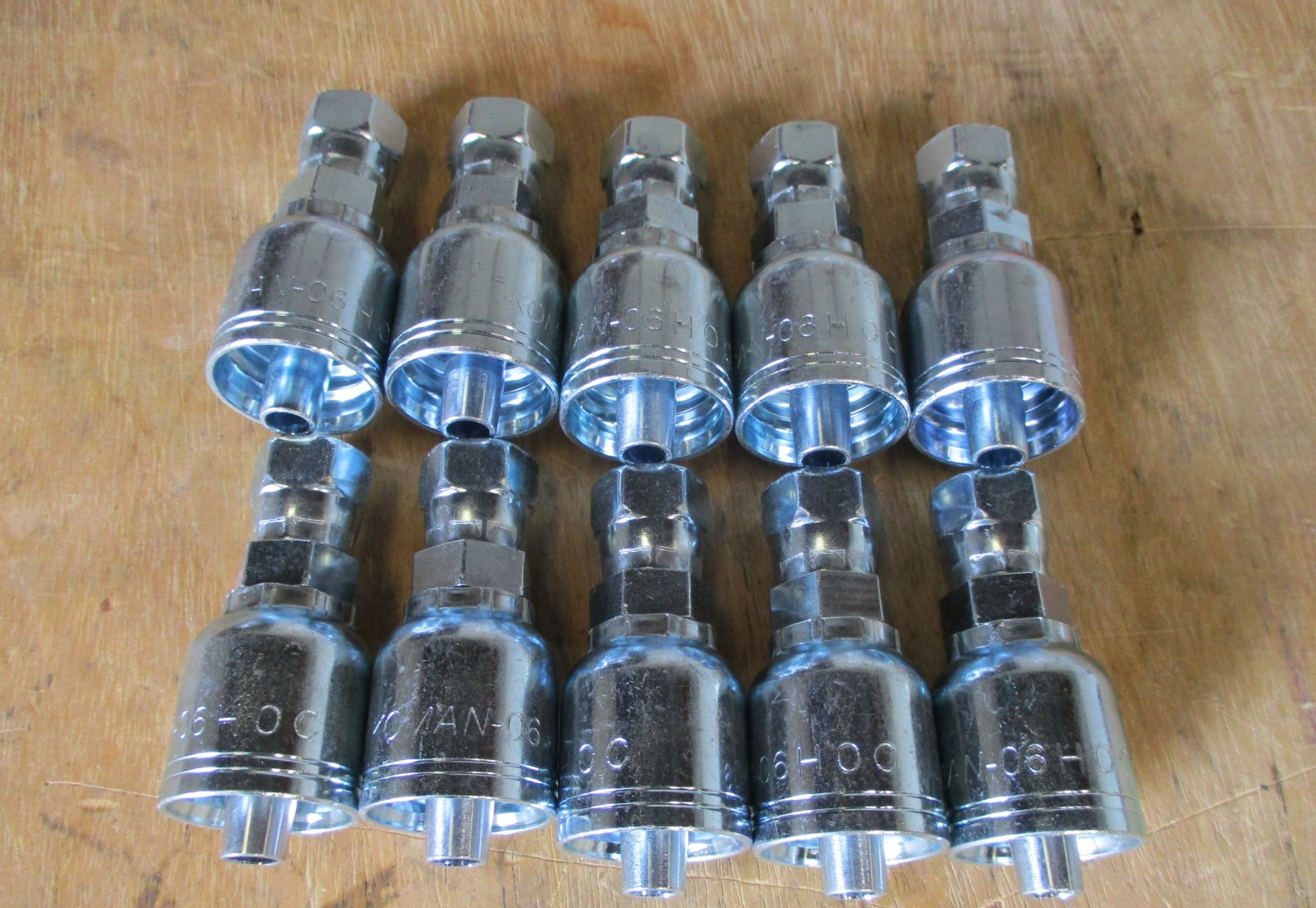 10-Pack Koman Hydraulic Hose Fittings – 6‑6FJX Straight Female JIC 37° Swivel
