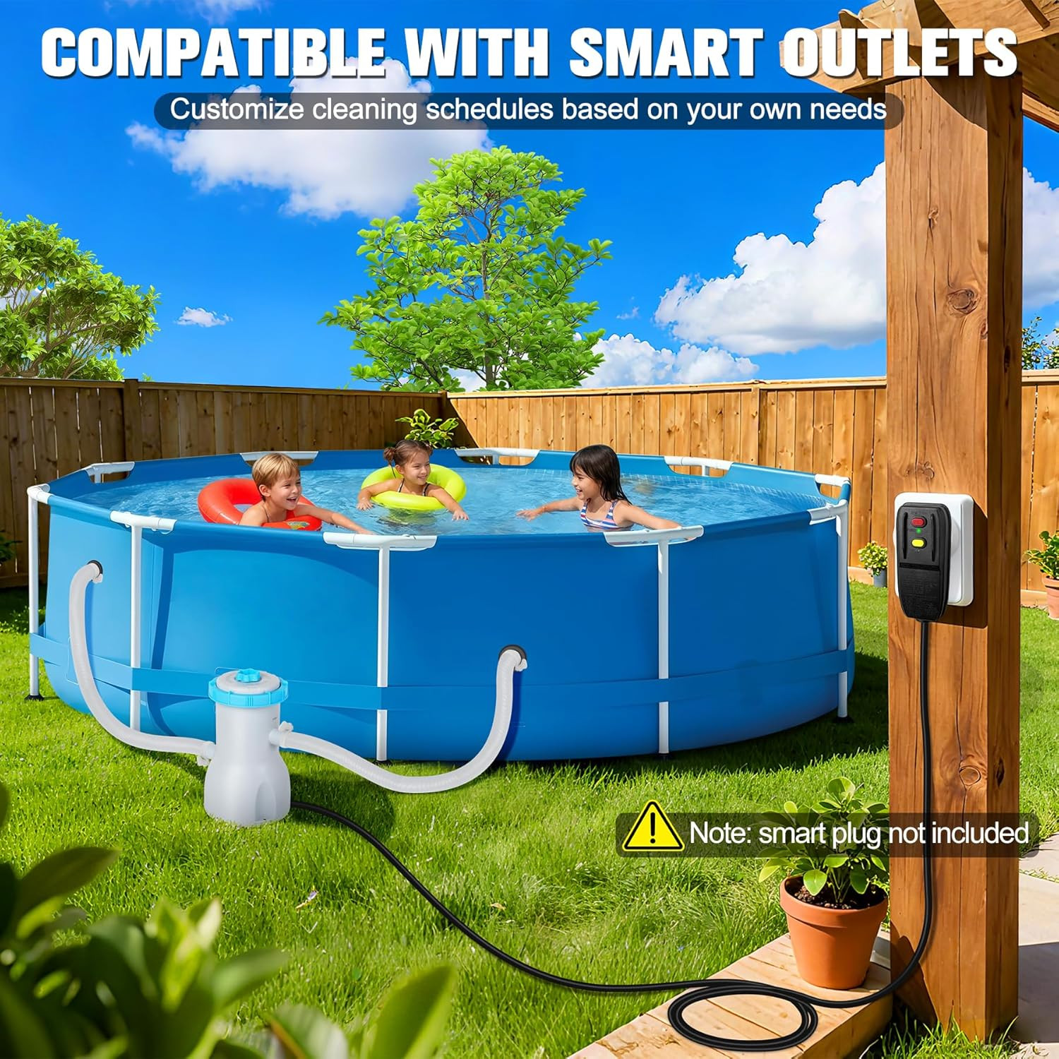 800 GPH above Ground Pool Filter Pump, Energy-Saving Pool Cartridge Filter Pump