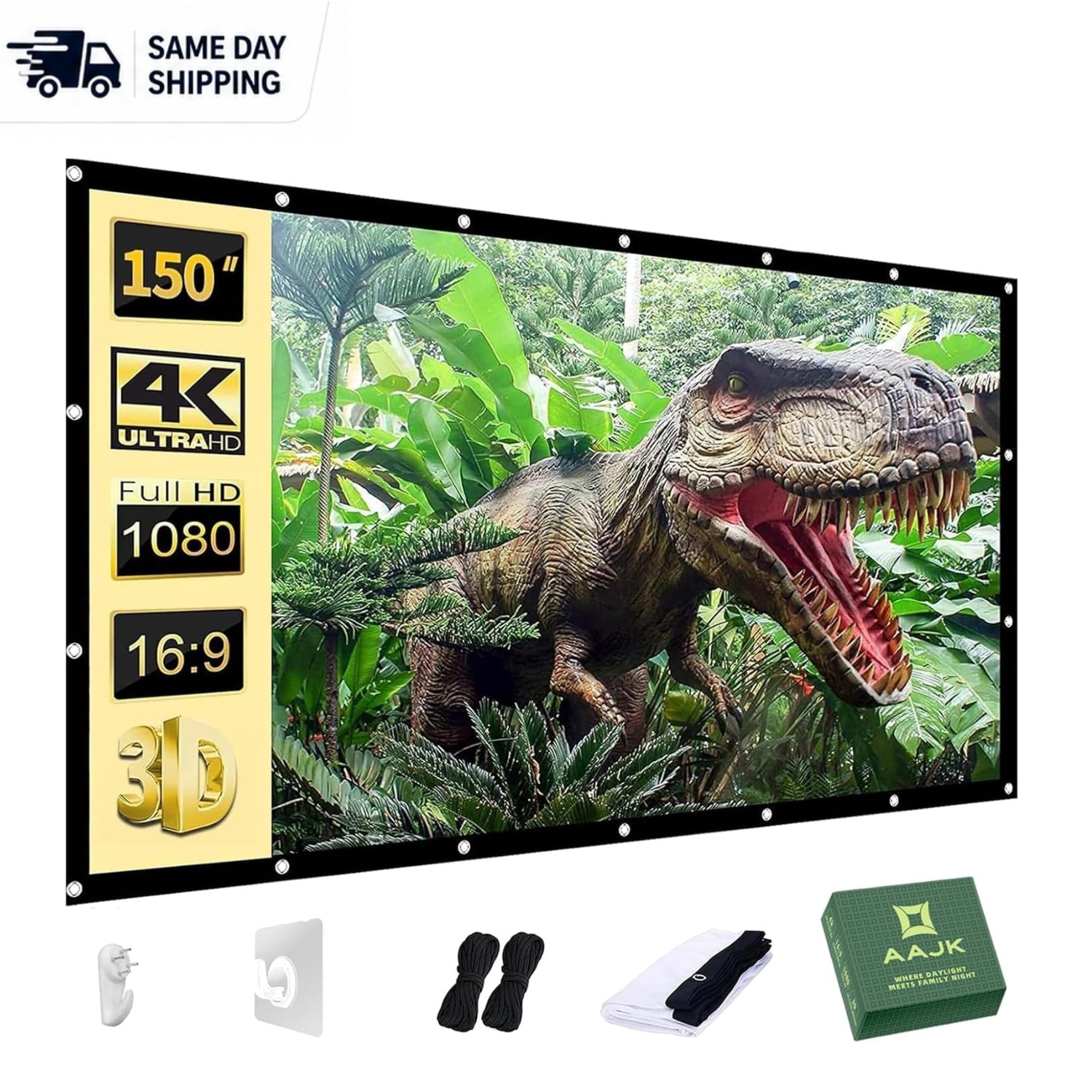 Lightweight 150-Inch Projector Screen - Perfect for Home Theatre and Gatherings