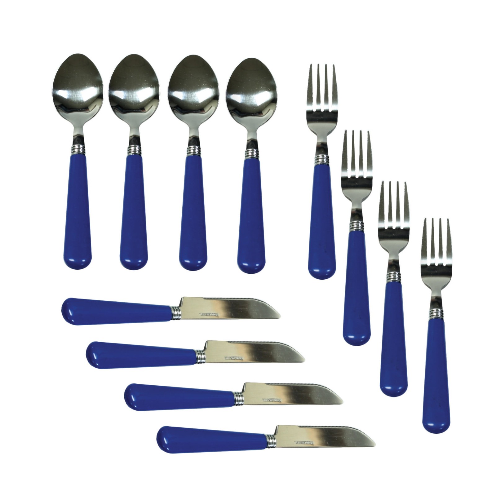 24-Piece Enamel Tableware Set - Blue