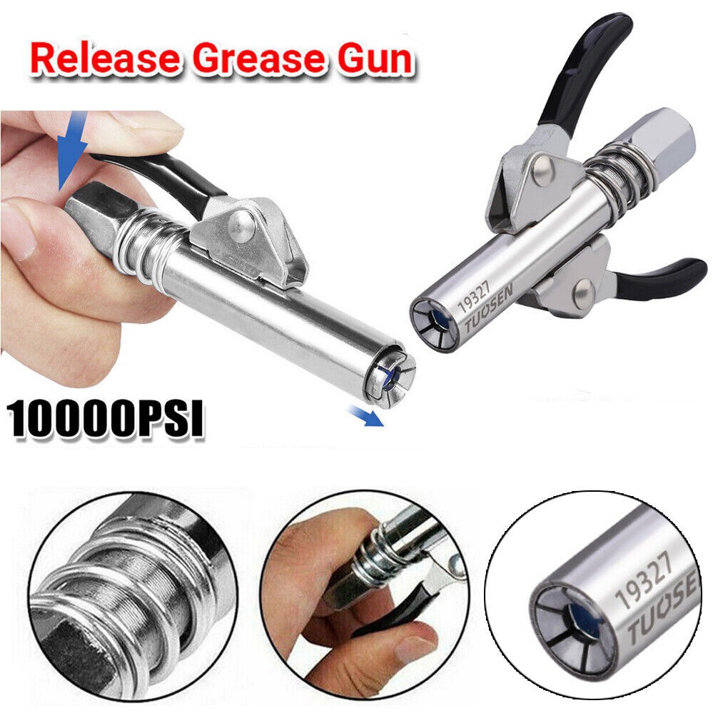 Grease Tool Coupler Quick Lock and Release Double Handle 10000 PSI High Pressure