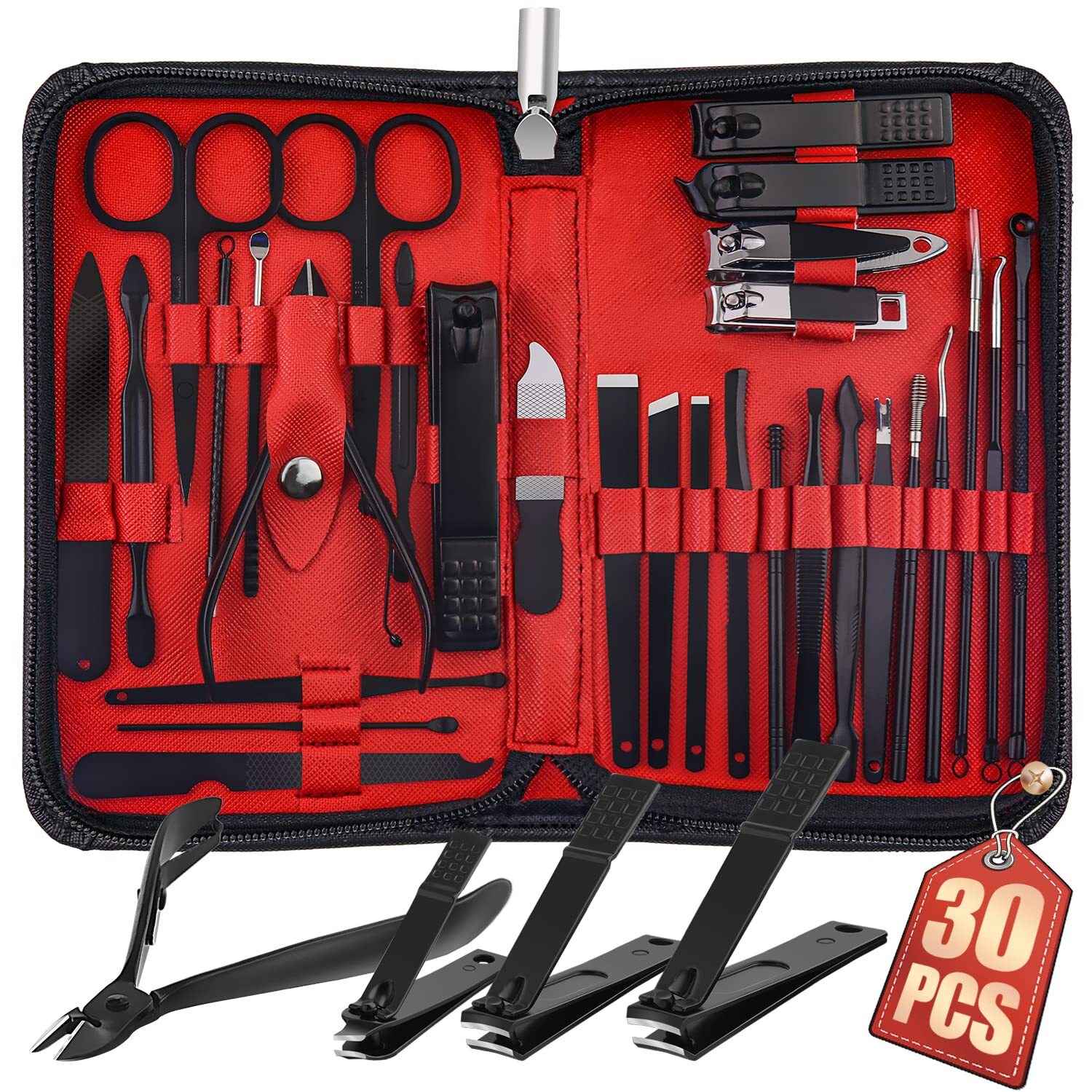 Manicure Set 30-Piece  Nail Clippers Pedicure Kit Manicure Kit Nail Kit 5 Colors