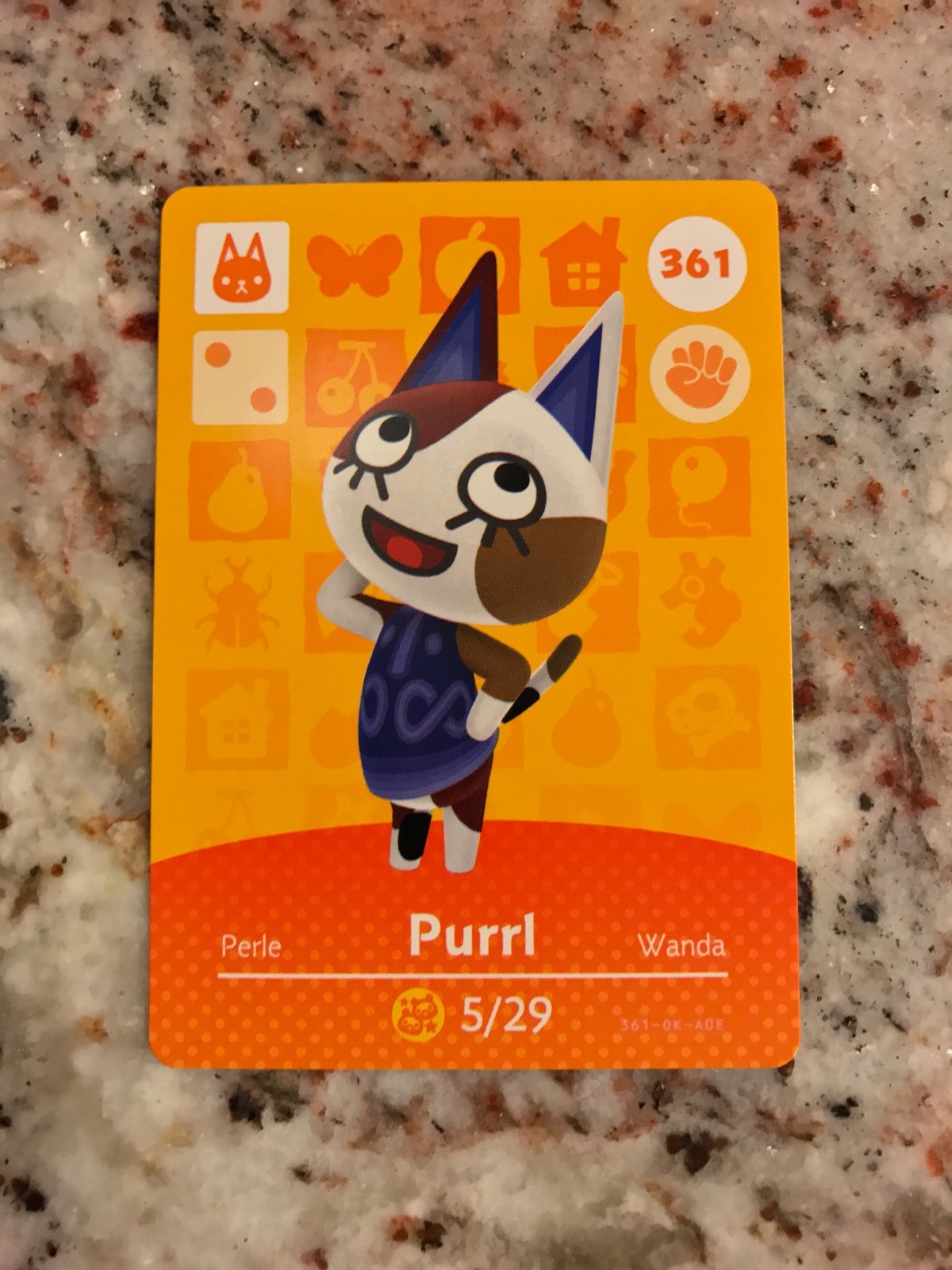 PURRL #361 Animal Crossing Amiibo Authentic Nintendo Mint Card From Series 4