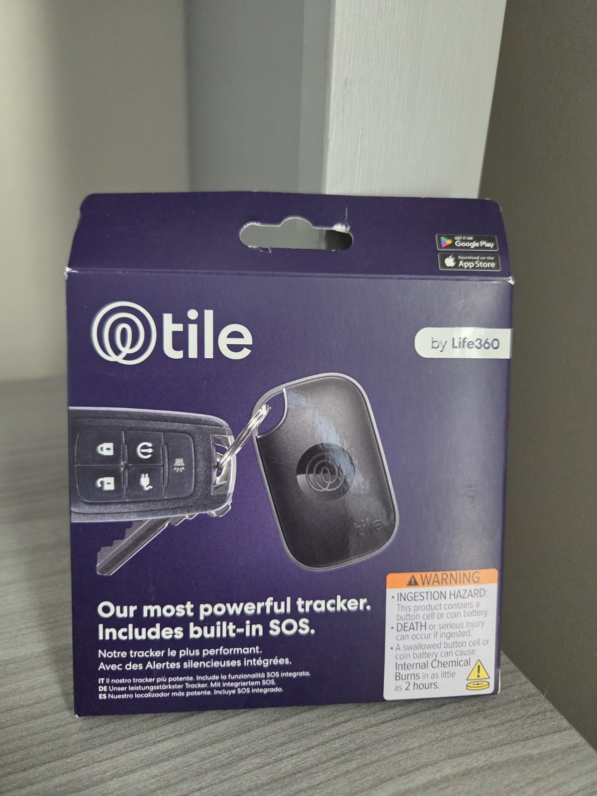 Tile Pro Powerful Bluetooth Tracker Key Finder Item 1-Pack Black NEW SHIPS TODAY