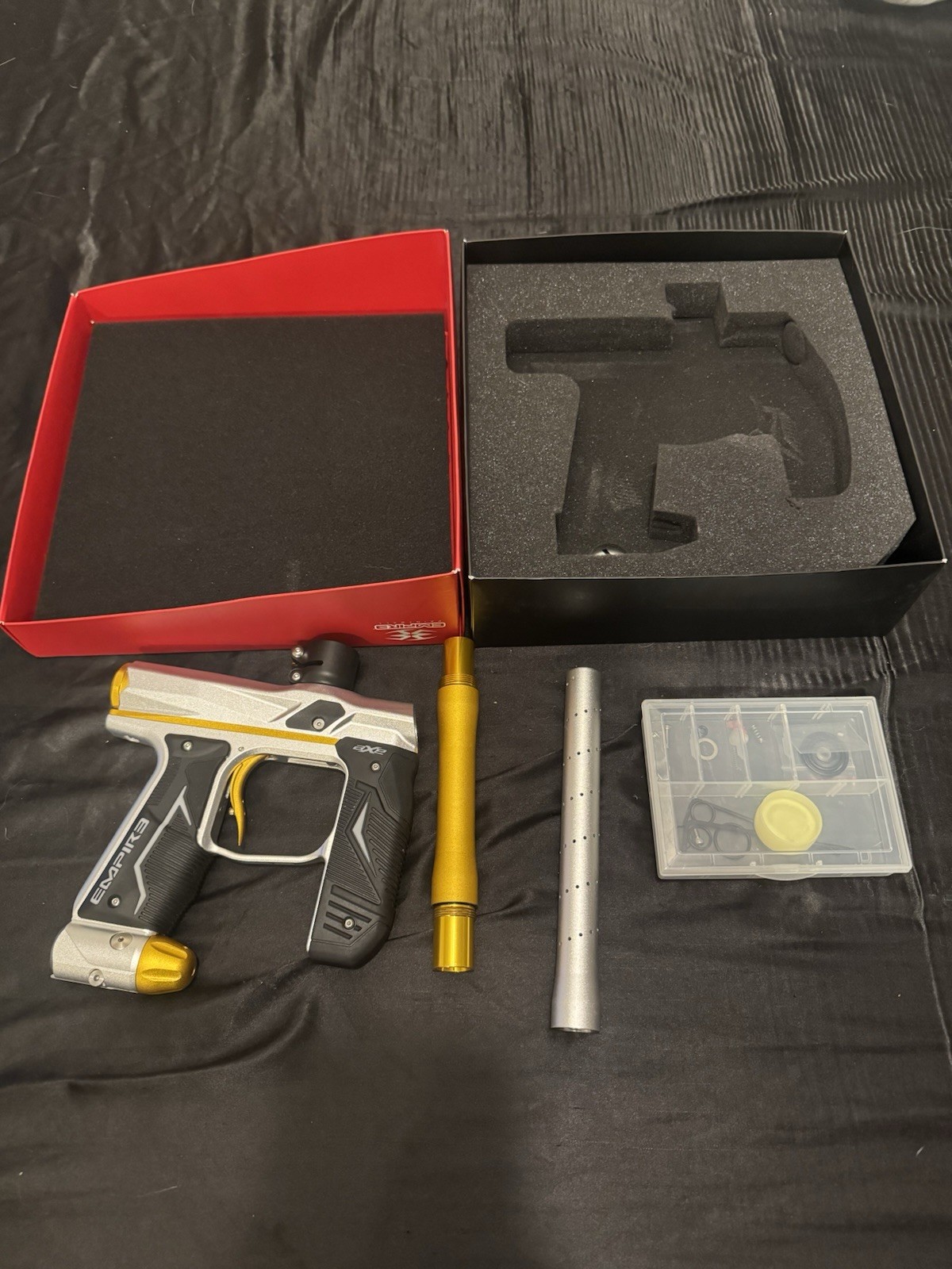 Empire Axe 2.0 Paintball Marker Silver w/ Box, Barrel & Small Parts Kit