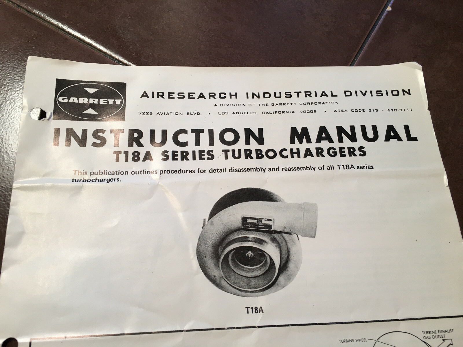 Garrett Airesearch T18A Turbocharger Instruction Manual