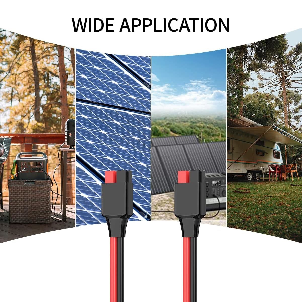 ELFCULB 10AWG 50FT Anderson Extension Cable Solar Power Generator Panel Anderson