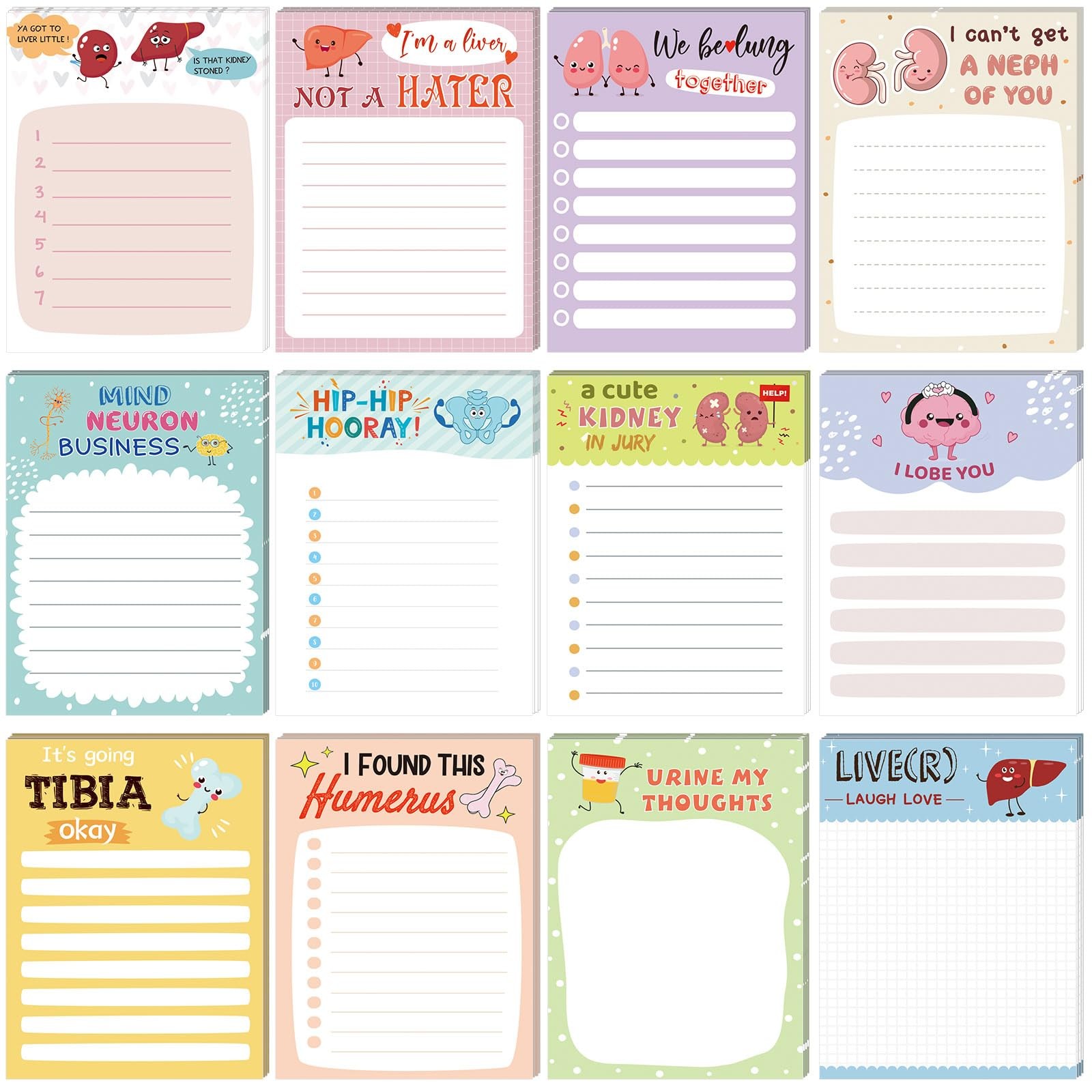Jetec 36 Pads Funny Nurse Sticky Notes 3 x 4 Inch Pun Funny Nursing Appreciation