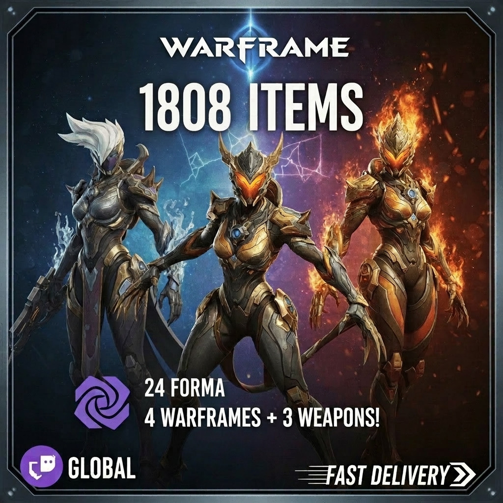 Warframe Twitch Drops - Saryn + Valkyr + Ember + 24 Forma + MORE - 1808 Items