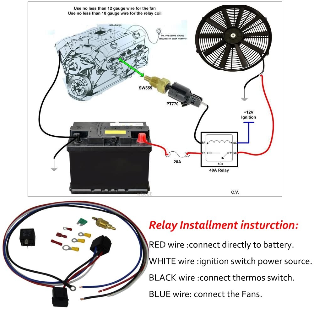 2 Row Radiator Shroud Fan Relay AA5052 1992-2000 Honda Civic Del Sol Integra