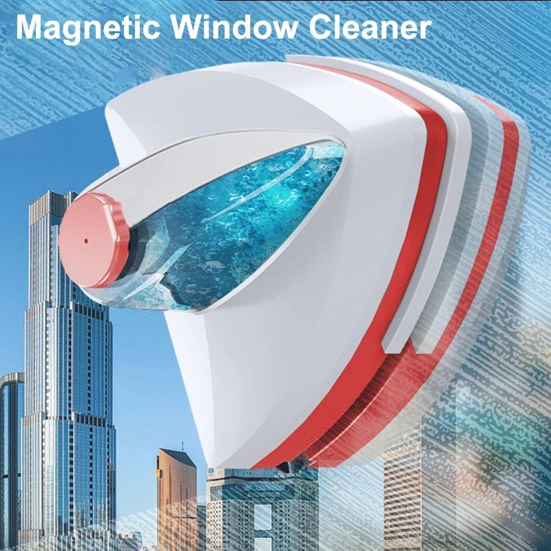 Magnetic Window Cleaner Brush Double-Side Automatic Water Discharge Wiper Glas D