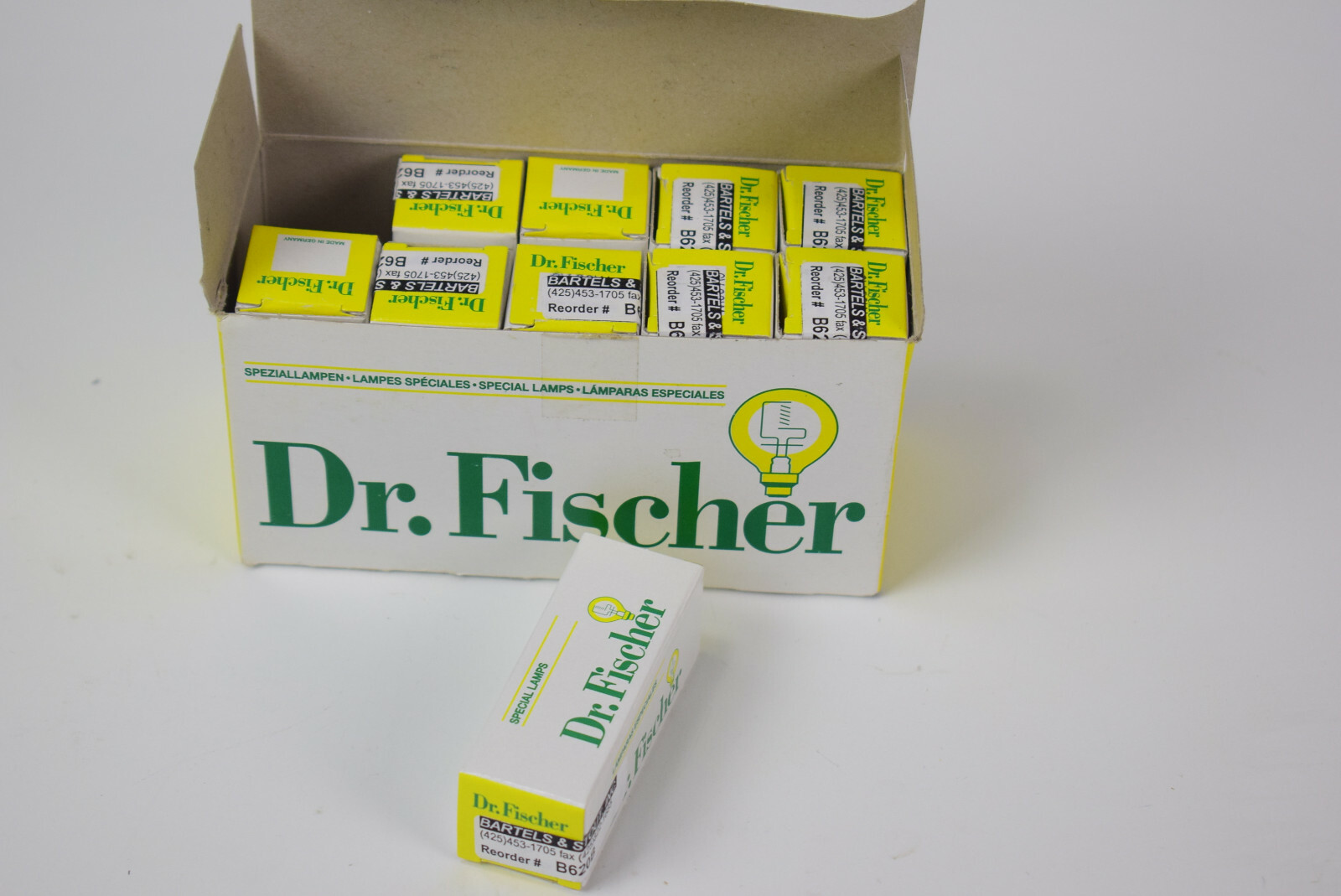 Box of 10 Dr Fischer microscope bulbs - B620B 6V 20W