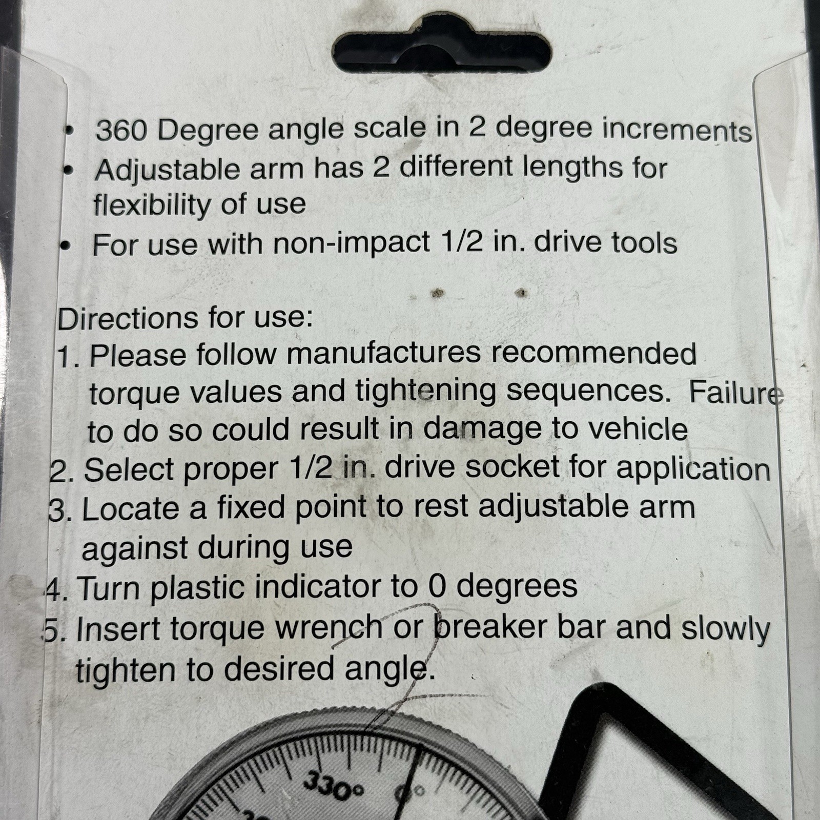 Performance Tool M205 Torque Angle Gauge 1/2” Drive