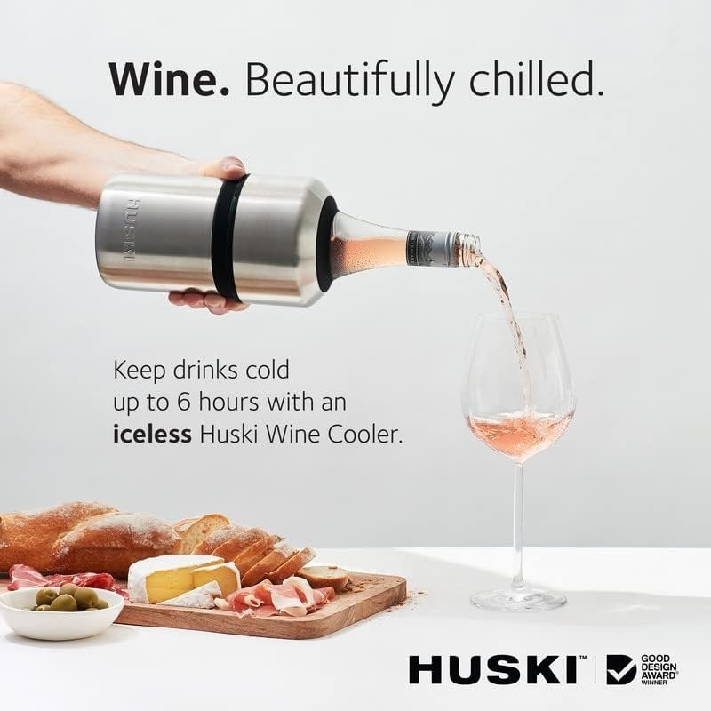 Next Generation Stainless Wine Cooler - Keeps Wine Perfectly Chilled 6 Hours