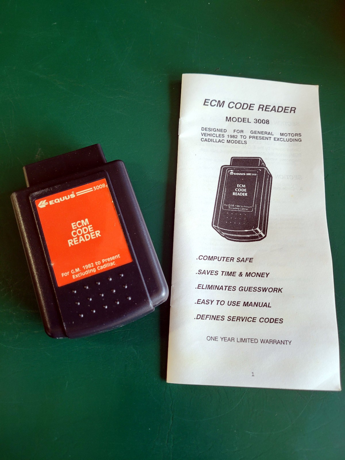 WITH BOOKLET! Equus GM Computer Code Reader 3008 for years  1982 to 1995