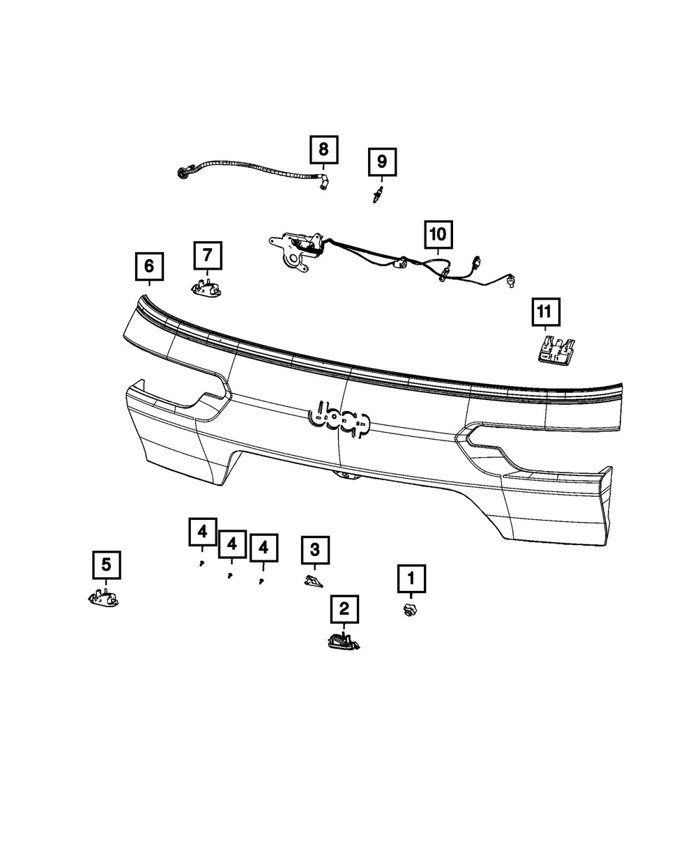 Genuine Mopar License Lamp Wiring 68421923AB