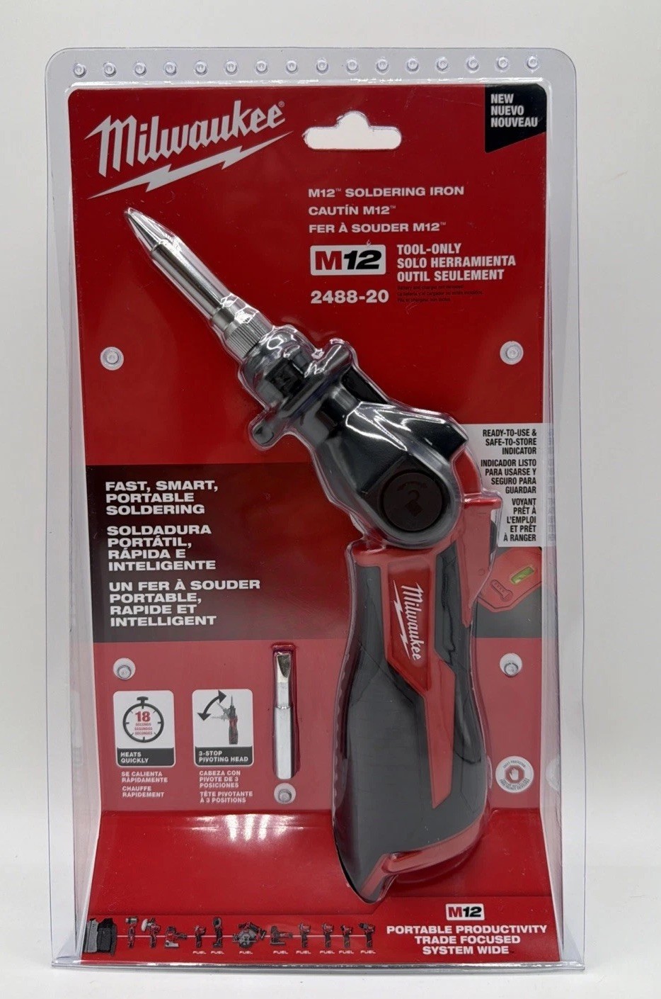 Milwaukee 2488-20 M12 Soldering Iron (Tool Only) Brand New & Factory Sealed.
