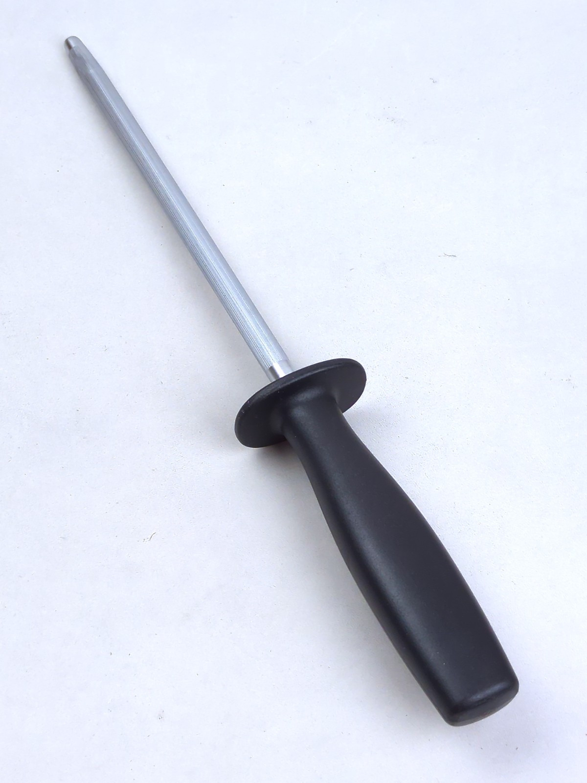 MARTHA STEWART 8" Honing Rod/Sharpening Steel, Stainless Steel, Black Handle