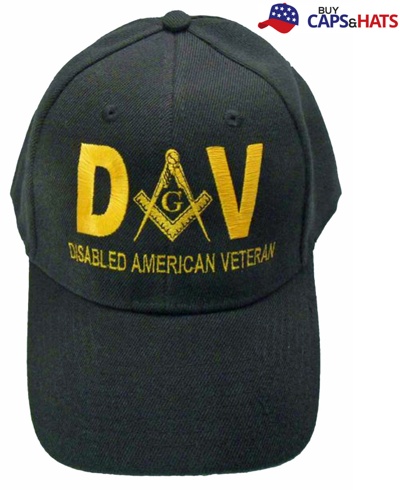 Mason DAV Baseball Cap Freemasons Black Masonic Hat Masons, Compass and Square